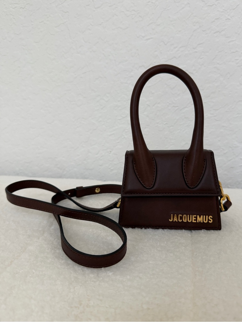 Jacquemus le chiquito dark brown leather mini bag